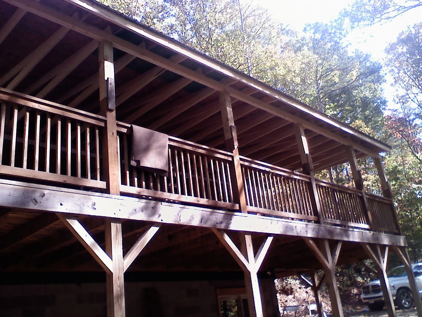 Timber framing under a new elevated porch and deck — Roof Leak Repair in Stoystown by Roofing Brothers